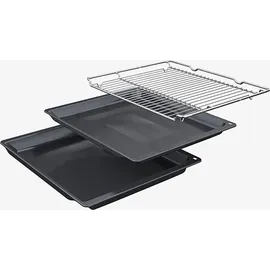 Bosch Backofen mit Mikrowelle Serie 8, HMG778NB1 Einbau-Backofen Integrierbarer 60 x 60cm, Mikrowellenfunktion, digitaler Bedienring, TFT-Touchdisplay Pro, Heißluft sanft, Boost-Funktion, Schwarz