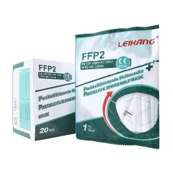 LEIKANG® FFP2 NR Atemschutzmaske ohne Ventil 1 Karton = 50 Boxen = 1000 Stück, einzeln verpackt