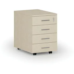 Büro-Rollcontainer PRIMO WOOD, 4 Schubladen, Birke