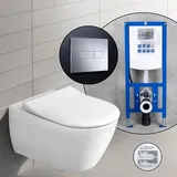 Villeroy & Boch Subway 2.0 Komplett-SET Wand-WC mit neeos Vorwandelement,, 5614R201+16601CR#SET,