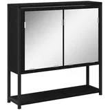 vidaXL Spiegelschrank Schwarz Eiche 60x16x60 cm Holzwerkstoff