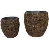 Frank Flechtwaren Kokos 2er Set 20 x 20 x 20 cm Braun