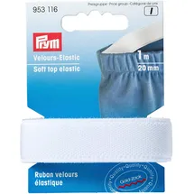 Prym 953116 Velour-Elastic 20 mm weiß