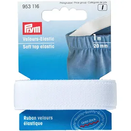 Prym 953116 Velour-Elastic 20 mm weiß