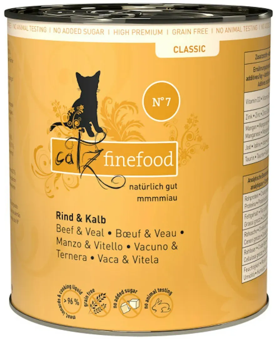 catz finefood Classic 6 x 800g Katzennassfutter No.7 Kalb