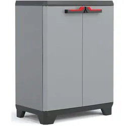 Keter Niedriger Lagerschrank Stilo Grau und Schwarz 90 cm