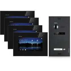 Balter Home Video Türsprechanlage für 1 Familienhaus, 4x Monitore, Balter EVO Schwarz