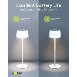 goobay Kabellose LED-Tischleuchte Solar Weiß 5 St.