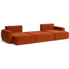 kaiser möbel Ecksofa mit Schlaffunktion und Bettkasten U-Form Ariel U XL, Veloursstoff Salvador, Braun - Braun