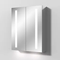Sanipa Reflection Aluminium-Spiegelschrank ALEX 60 mit LED-Beleuchtung AU3116L, Badmöbel,