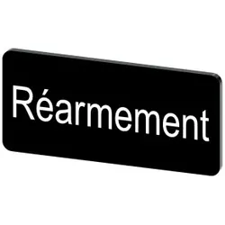 Siemens 3SU19000AC160GV0 Bezeichnungsschild 12, 5x27mm, Schild schwarz, Beschriftung: REARMEMENT - 10 Stück