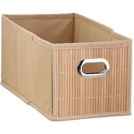 Relaxdays Aufbewahrungskorb Bambus schmal 15 x 31 x 14 cm beige