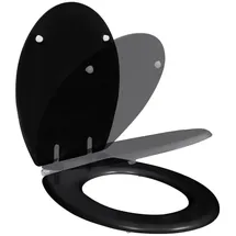 vidaXL Toilettensitz MDF Deckel mit Absenkautomatik Design Schwarz
