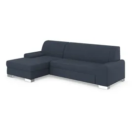 DOMO collection Ecksofa DOMO COLLECTION "Anzio L-Form, whlw. Bettfunktion, Federkern, hochwertig, Breite 271 cm", blau, B:271cm H:85cm T:160cm, Sofas, Ecksofa, Ohne Bettfunktion, Recamiere links, Feinstruktur, blau