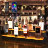 Vevor Barregal Weinregal, LED Beleuchtung Wandmontage 2-stufig 761mm Display