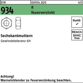 F. REYHER Nchfg. GmbH & Co. KG Sechskantmutter DIN 934 M36 8 feuerverzinkt 10 Stück