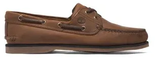Timberland für Herren. TB0A2FZXEM41 Klassische Bootsschuhe aus braunem Leder (41 W), Wohnung, Schnürsenkel, Lässig