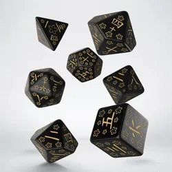 Japanese Dice Set - Serie mit Kanji Ziffern - Deep Night firefly