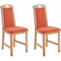4-Fußstuhl SCHÖSSWENDER "Köln" Stühle B/H/T: 45 cm x 94 cm x 50 cm, 2 St., Polyester, orange 4-Fuß-Stühle Stühle Gestell aus Massivholz