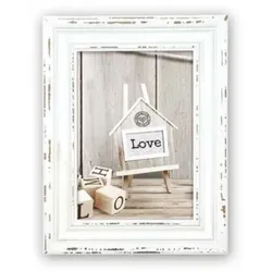 Zep Rivoli white, Einzelbilderrahmen, Holz, Weiß, Tisch, Wand, 13 x 18 cm, Recht