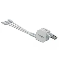 DeLock USB 2.0 USB-A Stecker, USB-C® Stecker, USB-Micro-B Stecker, Apple Lightning Stecker 0.98m