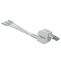 DeLock USB 2.0 USB-A Stecker, USB-C® Stecker, USB-Micro-B Stecker, Apple Lightning Stecker 0.98m