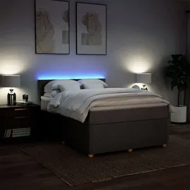 vidaXL Boxspringbett mit Matratze Taupe 140x200 cm Stoff