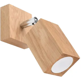 Licht-Erlebnisse Spot Lampe Wand verstellbar GU10 eckig Modern Holz Wandleuchte Leselampe Wohnzimmer Schlafzimmer