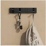doporro Garderobenhaken Klappbar 30,4 x 6 x 1,4 cm Schwarz
