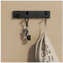 doporro Garderobenhaken Klappbar 30,4 x 6 x 1,4 cm Schwarz