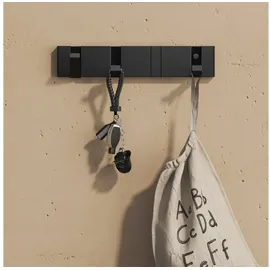 doporro Garderobenhaken Klappbar 30,4 x 6 x 1,4 cm Schwarz