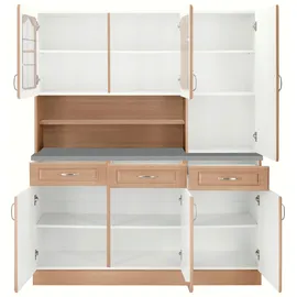 WIHO KÜCHEN Küchenbuffet Linz 150 x 50 x 180 cm BRAUN