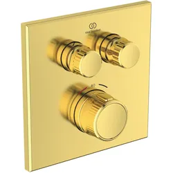 Brausethermostat Unterputz Ceratherm Navigo 2 Verbraucher Eckig Brushed Gold