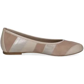 CAPRICE Ballerinas Leder, Braun Taupe MET.Comb), 39