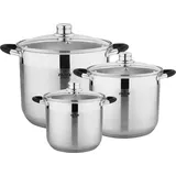 3er-Set Edelstahl-Töpfe 5.6L 7.2L 9.0L Stock Pot Kochtopfset ZILNER ZL-7361 - Silber