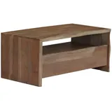 vidaXL Couchtisch Massivholz Akazie Naturkanten 90x50x40 cm Grau