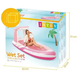 Intex Pink Paradise Boat (244x97x114cm) mit Haltegriffen und Getränkehaltern