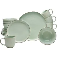VAN WELL "Geschirr-Set Urban, 16teilig grün 16 tlg., Steinzeug,