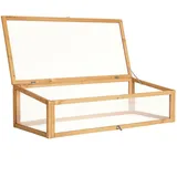 Tectake tectake® Frühbeet-Aufsatz, aus Holz, mit Hohlkammerplatten, 115 x 53 x 34 cm