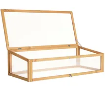 Tectake tectake® Frühbeet-Aufsatz, aus Holz, mit Hohlkammerplatten, 115 x 53 x 34 cm