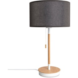 Paco Home Tischleuchte EK CA UNI COLOR, ohne Leuchtmittel, Nacht Mit Schalter Stofflampe Vintage Skandinavisch schwarz|weiß