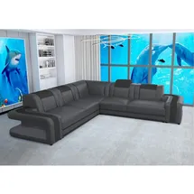 Hti-Living Ecksofa Cerik Schwarz - Schwarz
