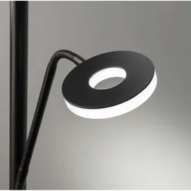 Fischer & Honsel LED-Stehlampe Dent Alu, Eisen, Stahl Metall Schwarz