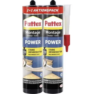 Pattex Power, 2 x 370 g Kraftkleber mit starker Anfangshaftung