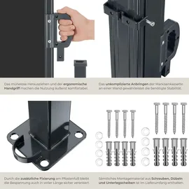 Tectake Aluminium Seitenmarkise 300 x 180 cm Schwarz