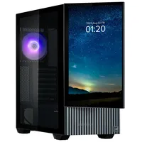 Zalman Z10 DS Mid Tower PC-Gehäuse mit Display 15,6 Zoll (39,6 cm) (schwarz)