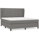 vidaXL Boxspringbett mit Matratze Dunkelgrau 180x200 cm Stoff1400293