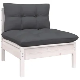 vidaXL Garten-Lounge-Set 7-tlg. weiß Kiefernholz