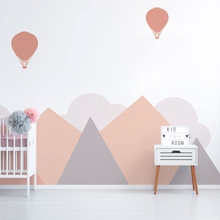 Wandsticker Kinder Deko Babyzimmer Wandsticker Kinder Wandsticker skandinavische Berge Stockholm H120 x L 160 cm