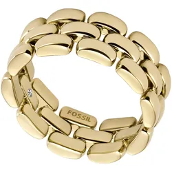 Fingerring FOSSIL "Schmuck Geschenk Edelstahl Ring Arden, JF04785710" Gr. 18, gold (gelbgoldfarben), Fingerringe, Damen, 18, Edelstahl, 8,5mm